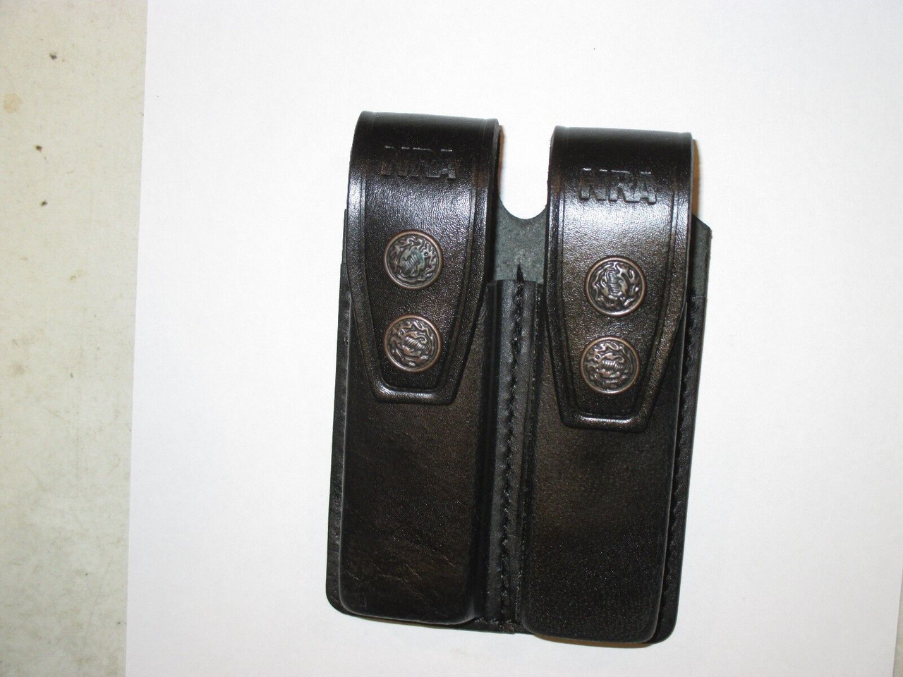 Leather DOUBLE Magazine Case with NRA print