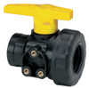 BALL VALVE, POLY 1 1/4" FPT (CHEMICAL RESISTANT)