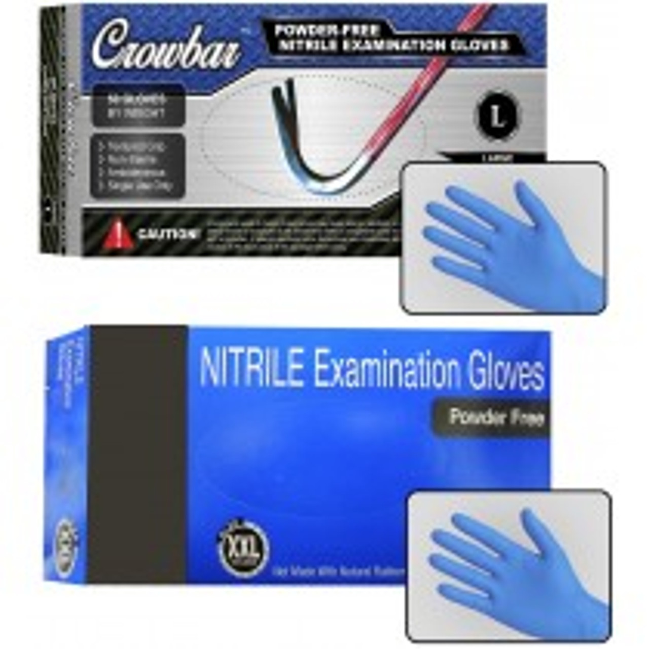 Crowbar Heavy Duty 10 Mil Extended Cuff Nitrile Exam Gloves  (XXL) **FREE SHIPPING** Case of 500 Gloves
