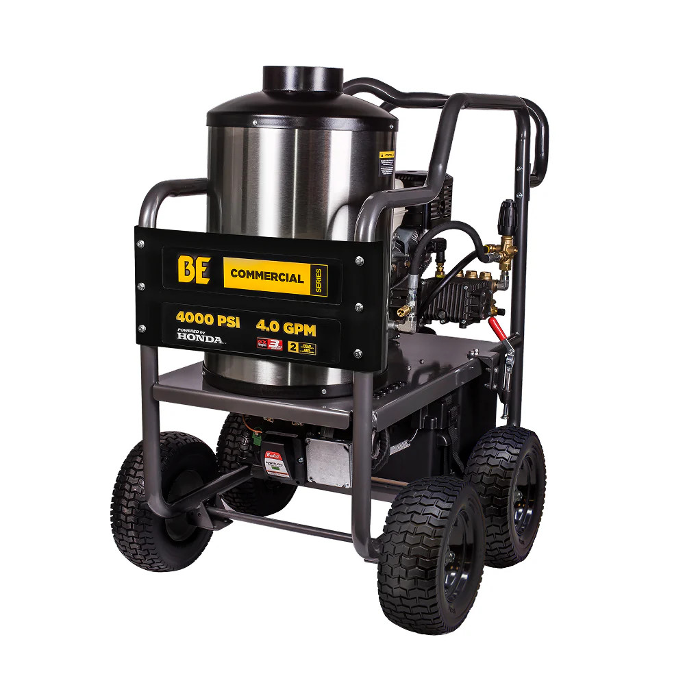 BE Pressure Washer - Hot Water, 4,000PSI, 4GPM, Yellow, General, EZ4040G, GX390, E.Start