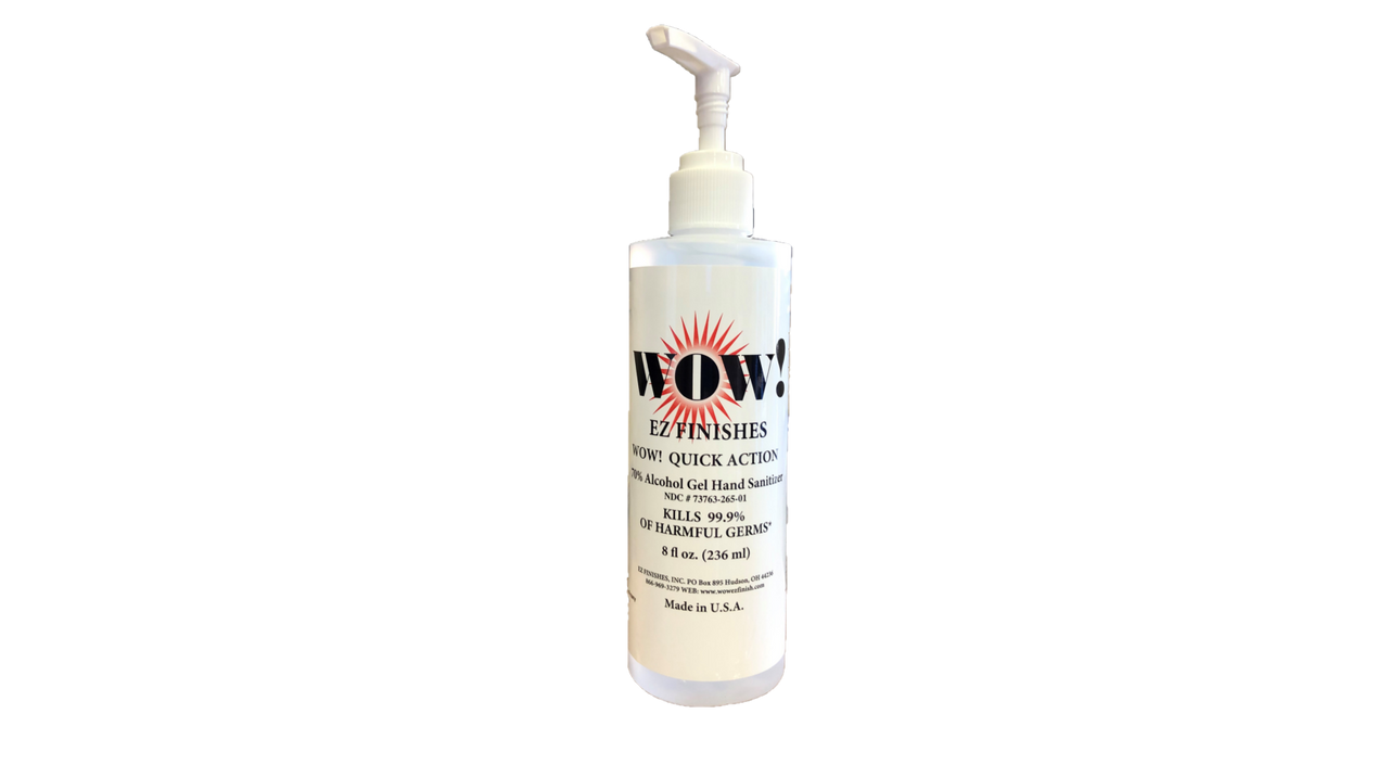 WOW! Quick Action 70% Alcohol Gel Hand Sanitizer, 8oz bottle w/ pump (Case of 24) ***FREE SHIPPING***