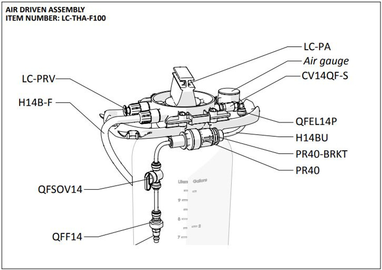 TANK HEAD ASSEMBLY FOR 10L-INCLUDES PRV