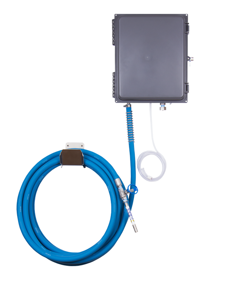 FOAMiT - WALL MOUNTED FOAM UNIT-CONCENTRATE-SANTO-2 PRODUCT INJECTOR w/ 75 Ft. Blue Hose