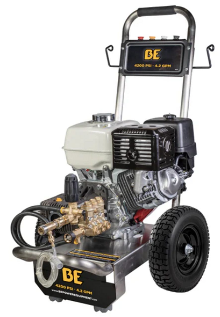 BE Pressure Washer - 4,200 PSI, 4.2 GPM, Cold Water, Honda, Comet, Gas, 389CC, Pressure Washer