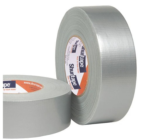 SHURTAPE PC618 Performance Grade Co-Extruded Cloth Duct Tape (48mm x 55M x 10mil) - SILVER (Case of 24)