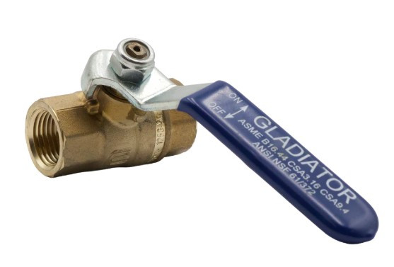 3/8" 600 PSI Gladiator Ball Valve FxF NPT Blue Steel Lever