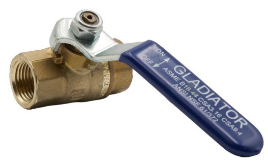 1" 600 PSI Gladiator Ball Valve FxF NPT Blue Steel Lever
