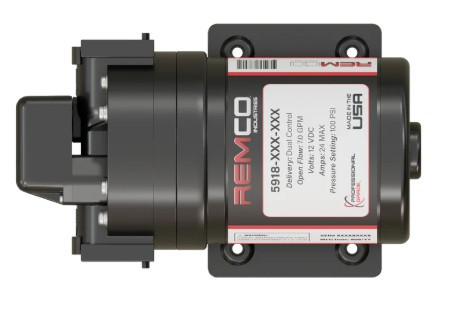 REMCO "Fatboy" DIAPHRAGM SOFTWASH PUMP, 7.0 GPM, 100 PSI, 12V