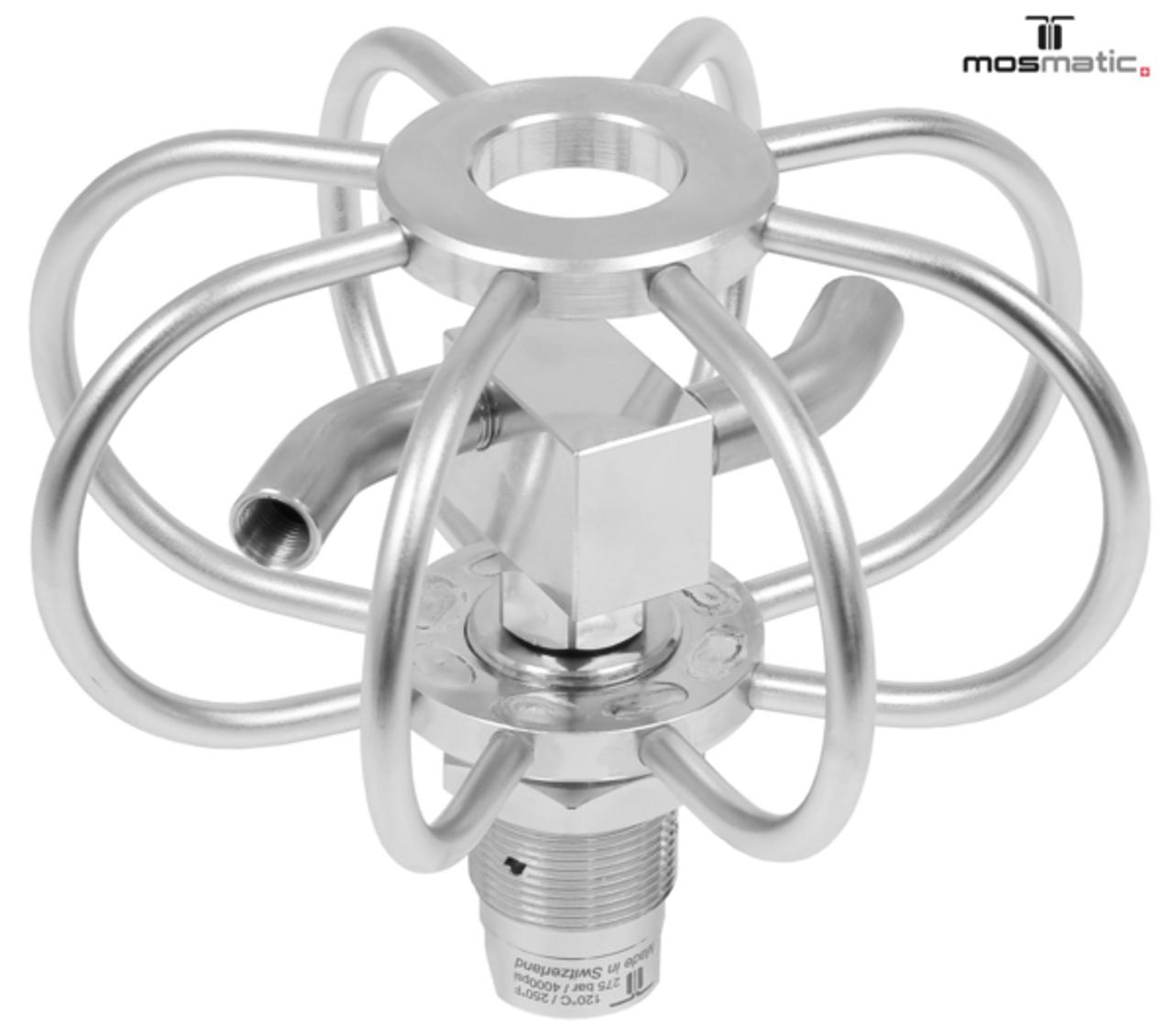 Mosmatic High Pressure Duct Cleaner Fixed TYR 2F / 2 Nozzle Warm Water 6 in 1/4 in NPTF 81.425 (Non Adustable) FIXED
