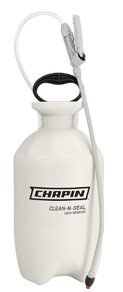 CHAPIN 25020 2-Gallon Clean 'N Seal Poly Deck Sprayer for Deck Cleaners and Transparent Stains and Sealers, 2-Gallon