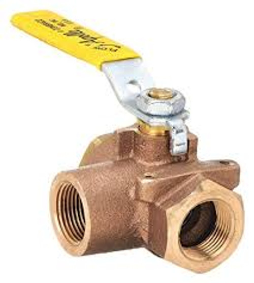 BALL VALVE 3-WAY 1/4" FPT