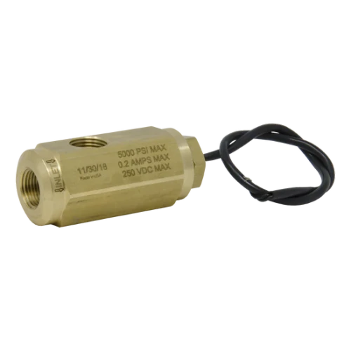 100716 FLOW SWITCH 12GPM 5000PSI .2A 250V. MOUNT ANY DIRECTION 3/8FPT I/O