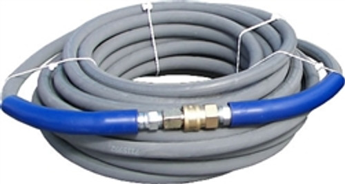 4000 PSI - 3/8" R1 - 100' Grey Quality Pressure Hose With Quick Connects