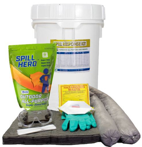 Spill Hero, Outdoor All-Purpose with FiberLink Pads 6.5 gal Spill Kit