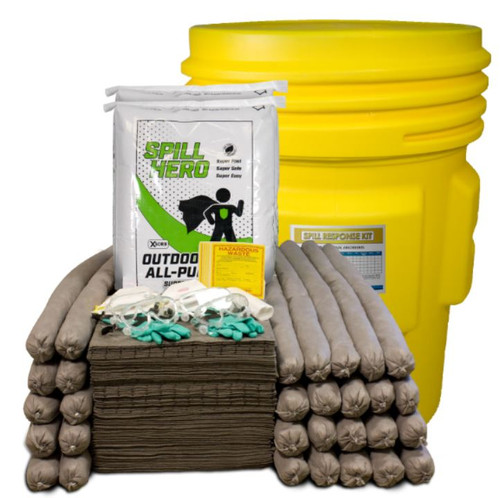 Spill Hero, Outdoor Universal All-Purpose Spill Kit in 95 gal Lab Pack Drum