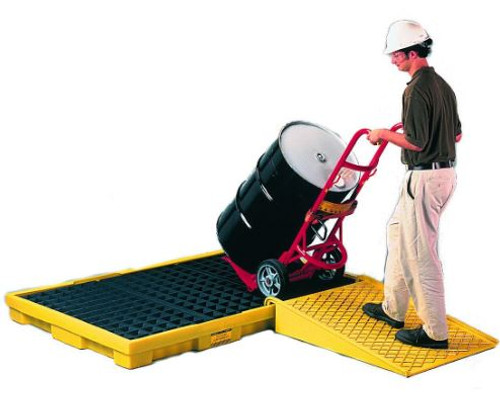 6 Drum Low-Profile Pallet Platform, Yellow (No Drain)