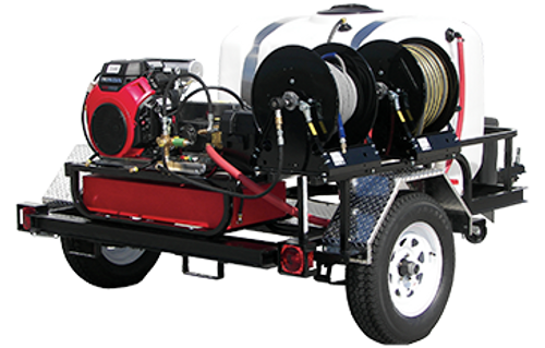 TRHDCV8030HG, Gas Engine V-Belt Drive Trailer Models (w/o Hose),  8.0 GPM, 3000 PSI,  GX630 Honda, GP Pump