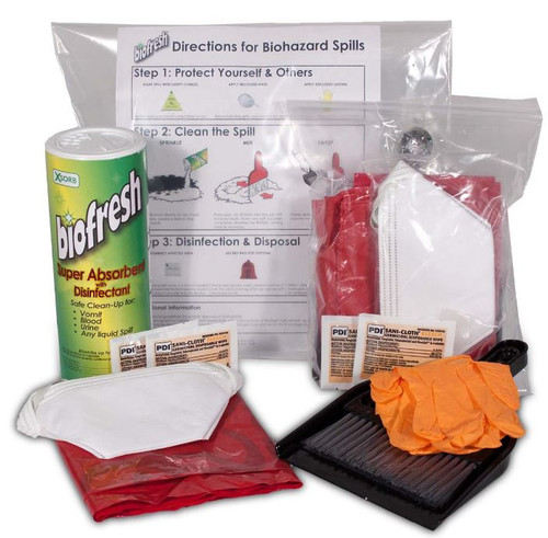 Biohazard Spill Kit with Biofresh Absorbent Plus Disinfectant (Case of 3)
