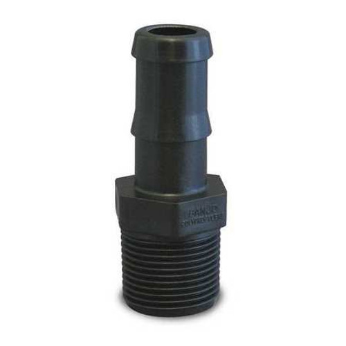 HB-125, Poly Hose Barb, 1-1/4" T x 1-1/4" H