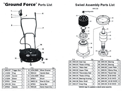 UC204 Replacement Elbow for WW-GF502 Handle - Ground Force  (for WP-2400)