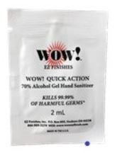 WOW! Quick Action 70% Alcohol Gel Hand Sanitizer, 2mL Pouches (1000 case) ***FREE SHIPPING***