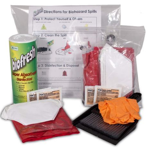 XSORB Spill Hero, Biohazard Spill Kit w/ Biofresh Absorbent Plus Disinfectant (each)