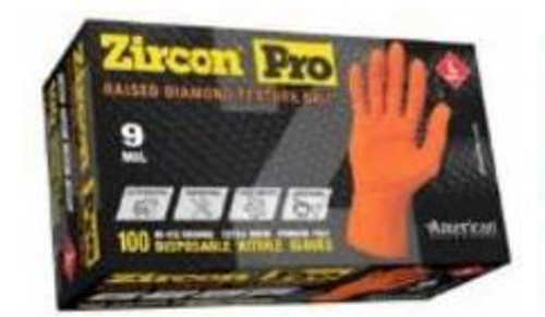 ZIRCON PRO EGP- Orange Disposable Nitrile Gloves, 9 mil, Case of 1000 ** FREE SHIPPING ** (Size Small Unavailable)