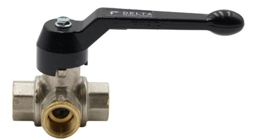 1/2" 600 PSI Delta Plated Brass Ball Valve with Lever