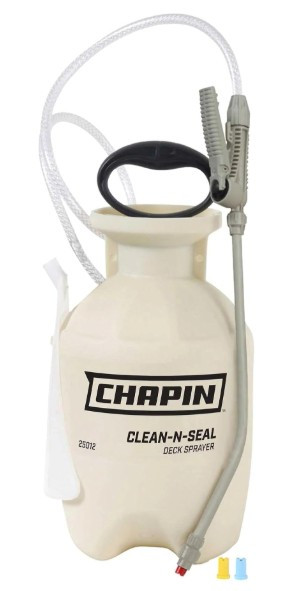 CHAPIN 25012 1-Gallon Clean 'N Seal Poly Deck Sprayer for Deck Cleaners and Transparent Stains and Sealers, 1-Gallon