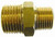 BRASS HEX NIPPLE 1/4 MPT X 1/8 MPT