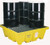 4 Drum Spill Pallet, Yellow with Drain (132 Gal Capacity)