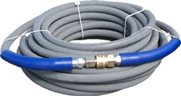 4000 PSI - 3/8" R1 - 50' Grey Quality Pressure Hose With Quick Connects