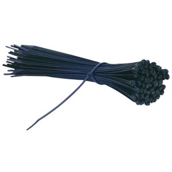 CABLE TIES  8" x .19" 40#, BLACK (100 pk)