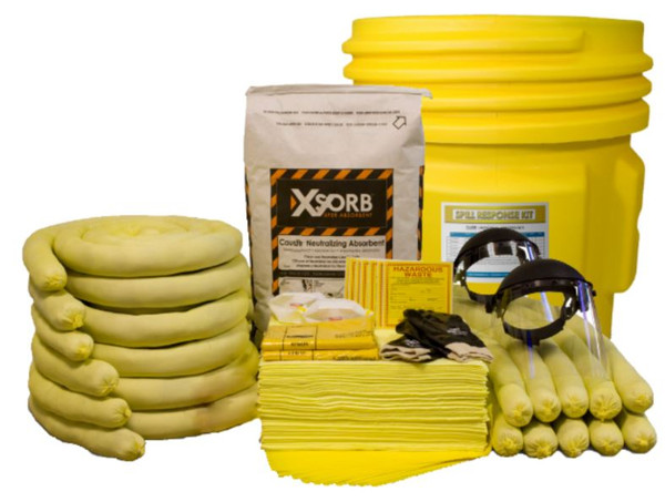 XSORB Caustic Neutralizing Spill Response Kit in 65 Gallon Lab Pack Drum