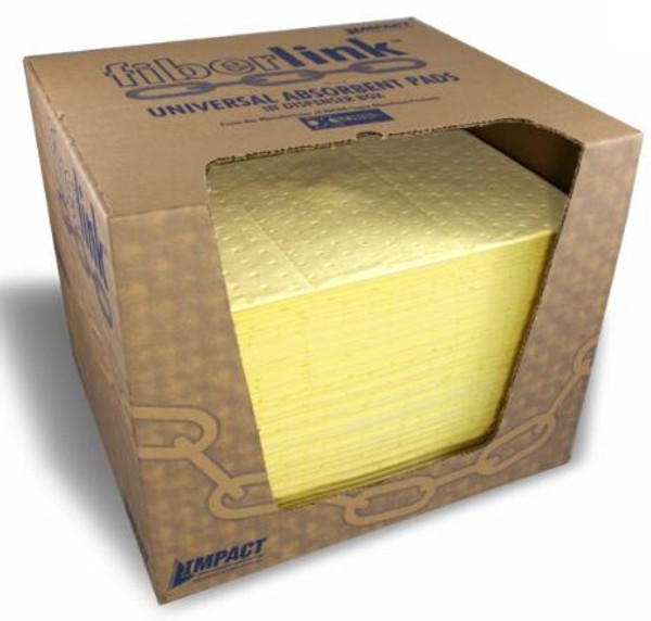 FiberLink Heavy-Weight HAZMAT Pads in Dispenser Box (15" x 18") (100 Box)