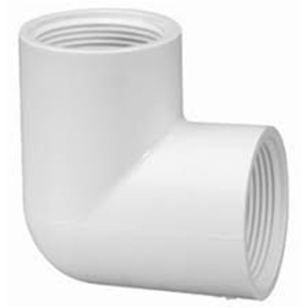 408-007, PVC 90° Elbow, 3/4" NPT FxF