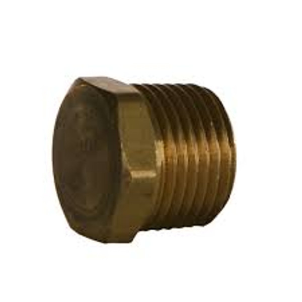 Brass HEX HEAD PLUG, 1/2" NPTF