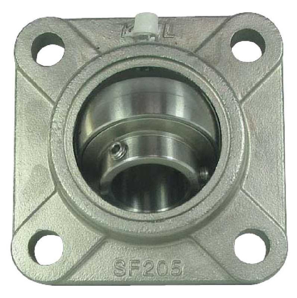 BEARING 4 HOLE CAST FLANGE 1 1/4 - Standard 4 Bolt Flange - Locking Collar, Extended Race