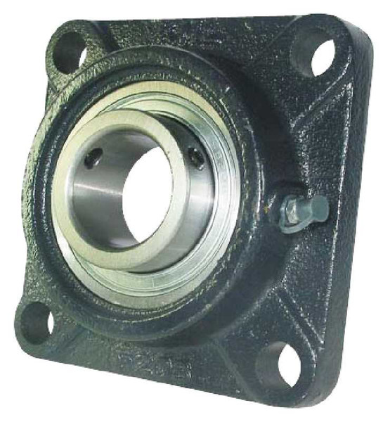 BEARING 4 HOLE FLANGE 1 3/4 S/S - Standard 4 Bolt Flange - Set Screw Lock, Extended Race