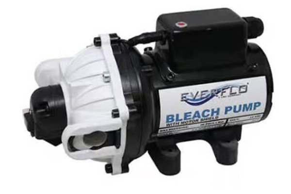 Everflo 12V EFSW5500 Bleach Diaphragm Pump Motor Shield Protection - 5.5 GPM, 60 PSI