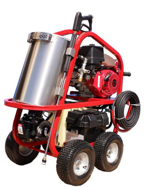 Dirt Laser Series PW - 4 Wheel Gas Powered, Hot Water (Diesel Heated), 3.5 GPM, 4000 PSI, Honda GX390 E/S, AR Pump