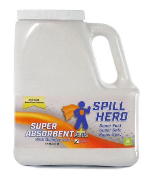 Spill Hero Absorbent PLUS Encapsulator with Disinfectant, 5.4 Quart Bottle (Case of 6)