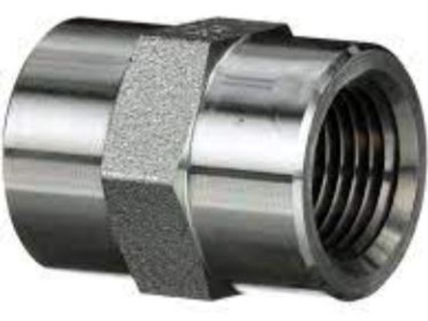 Steel HEX COUPLER 3/8" FPT