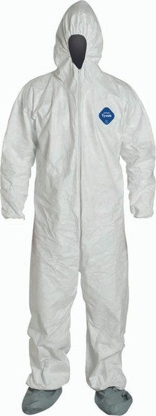 Dupont Tyvek 400 Coveralls, TY122SWH, w/Respirator Fit Hood, Elastic Wrists and Boots - X-Large **Free Shipping**