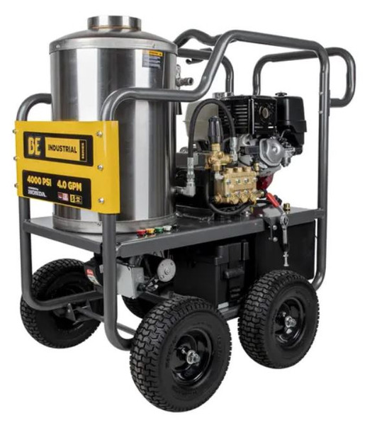 BE - 4,000 PSI - 4.0 GPM Hot Water Pressure Washer with Honda GX390 Engine and Belt Driven General Triplex Pump