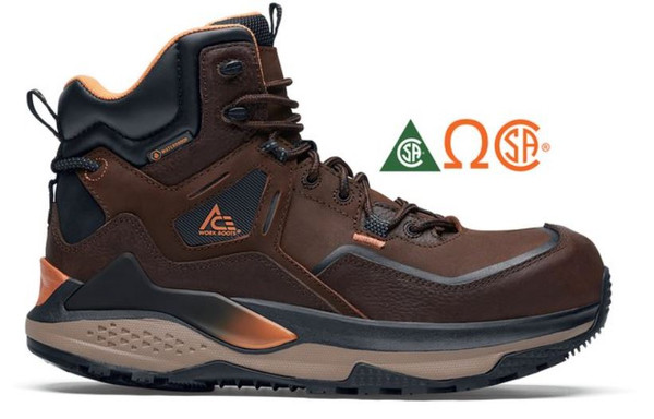 ACE ARROW™ Hiker CSA - Waterproof Nano Composite Toe Men's Brown, Style# 72324 (WIDE)