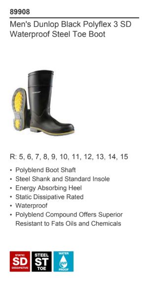 dunlop 89908 polyflex 3 steel toe boots