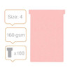 Nobo T-Cards Size 4 Pack of 100 Pink 2004008 2004008