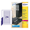 Avery Laser Filing Label Eurofolio 134X11mm 24 Per A4 Sheet White Pack 600 Label L7170-25