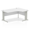 Dynamic Impulse 1600Mm Right Crescent Desk White Top Silver Cable Managed Leg I0 I000492